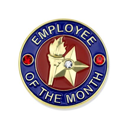 1-1/8 Inch October Employee of the Month Enameled Lapel Pin