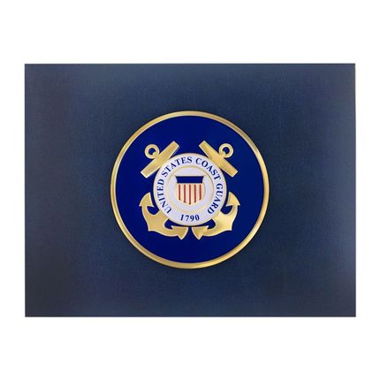 9 x 11-3/4 Inch Blue Certificate Holder With 4 Inch United States Navy Insignia Medallion