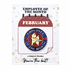 1-1/8 Inch February Employee of the Month Enameled Lapel Pin 