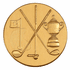 2 Inch Round 3D Stamped Golf Brass Metal Medallion Decal Disc-Peel and Stick Back
