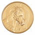 2 Inch Round 3D Stamped Horse Brass Metal Medallion Decal Disc-Peel and Stick Back