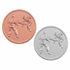 2 Inch Round 3D Stamped Karate Match Brass Metal Medallion Decal Disc-Peel and Stick Back