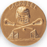 2 Inch Round 3D Stamped Lacrosse Sticks and Helmet Brass Metal Medallion Decal Disc-Peel and Stick Back