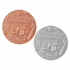 2 Inch Round 3D Stamped Pianist and Musical Instruments Brass Metal Medallion Decal Disc-Peel and Stick Back