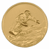 2 Inch Round 3D Stamped Snowboarder Brass Metal Medallion Decal Disc-Peel and Stick Back