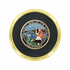  3-5/8 Inch Bright Gold And Leatherette Coaster With 2 Inch State Of California Etched Enameled Brass Medallion Insert