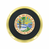3-5/8 Inch Bright Gold And Leatherette Coaster With 2 Inch State Of Florida Etched Enameled Brass Medallion Insert