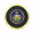 3-5/8 Inch Bright Gold And Leatherette Coaster With 2 Inch State Of Pennsylvania Etched Enameled Brass Medallion Insert