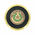 3-5/8 Inch Bright Gold And Leatherette Coaster With 2 Inch State Of Texas Etched Enameled Brass Medallion Insert